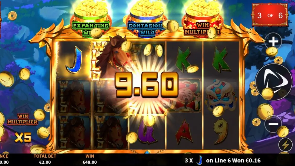Tampilan visual slot 3 Wonders Luck of Stallion dengan tema kuda