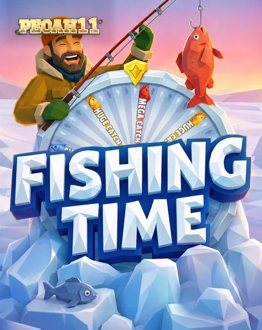 Tampilan visual permainan slot Fishing Time dengan tema musim dingin